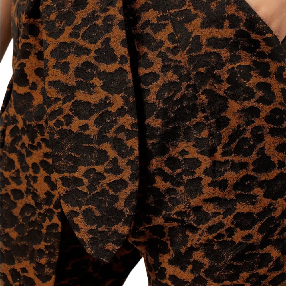 HUNTER BELL Leopard-Print High-Waist Cropped Pants - Brown & Black - Picture 3 of 6